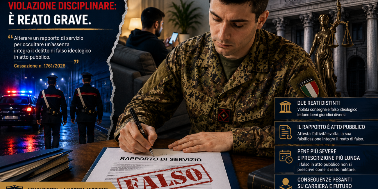 Falso nel rapporto di servizio militare: è falso in atto ...