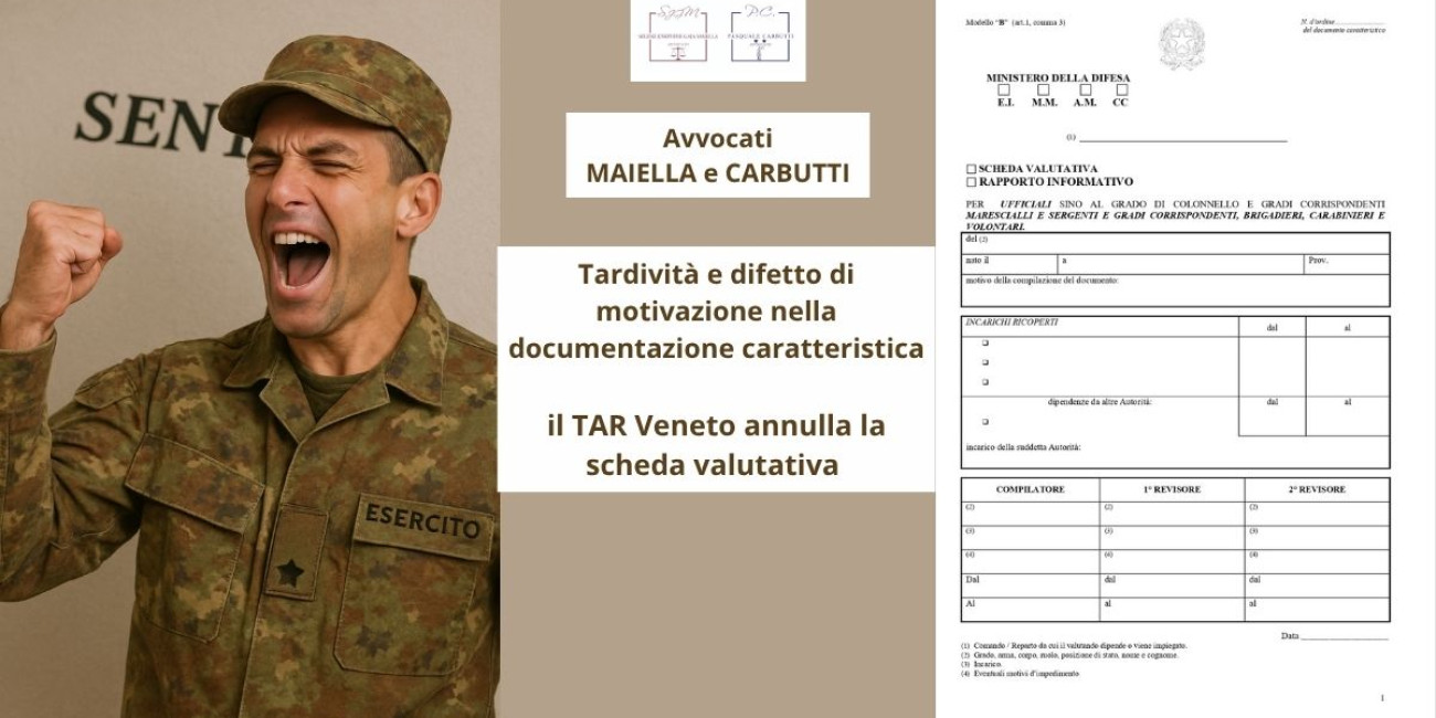 Annullamento scheda valutativa militare per tardività e ...
