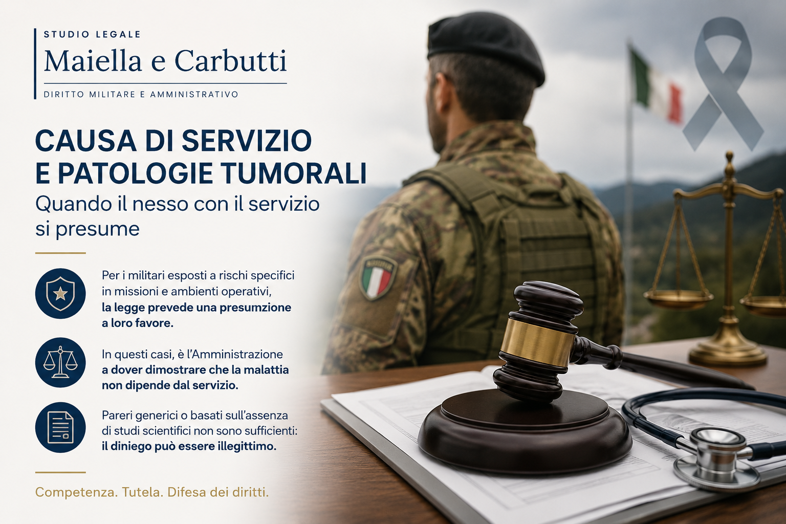 Causa di servizio e patologie tumorali: la prova spetta all'Amministrazione